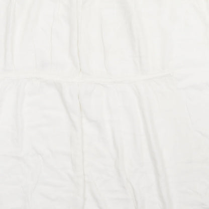 F&F Womens White  Viscose Basic T-Shirt Size XS Crew Neck - cover up