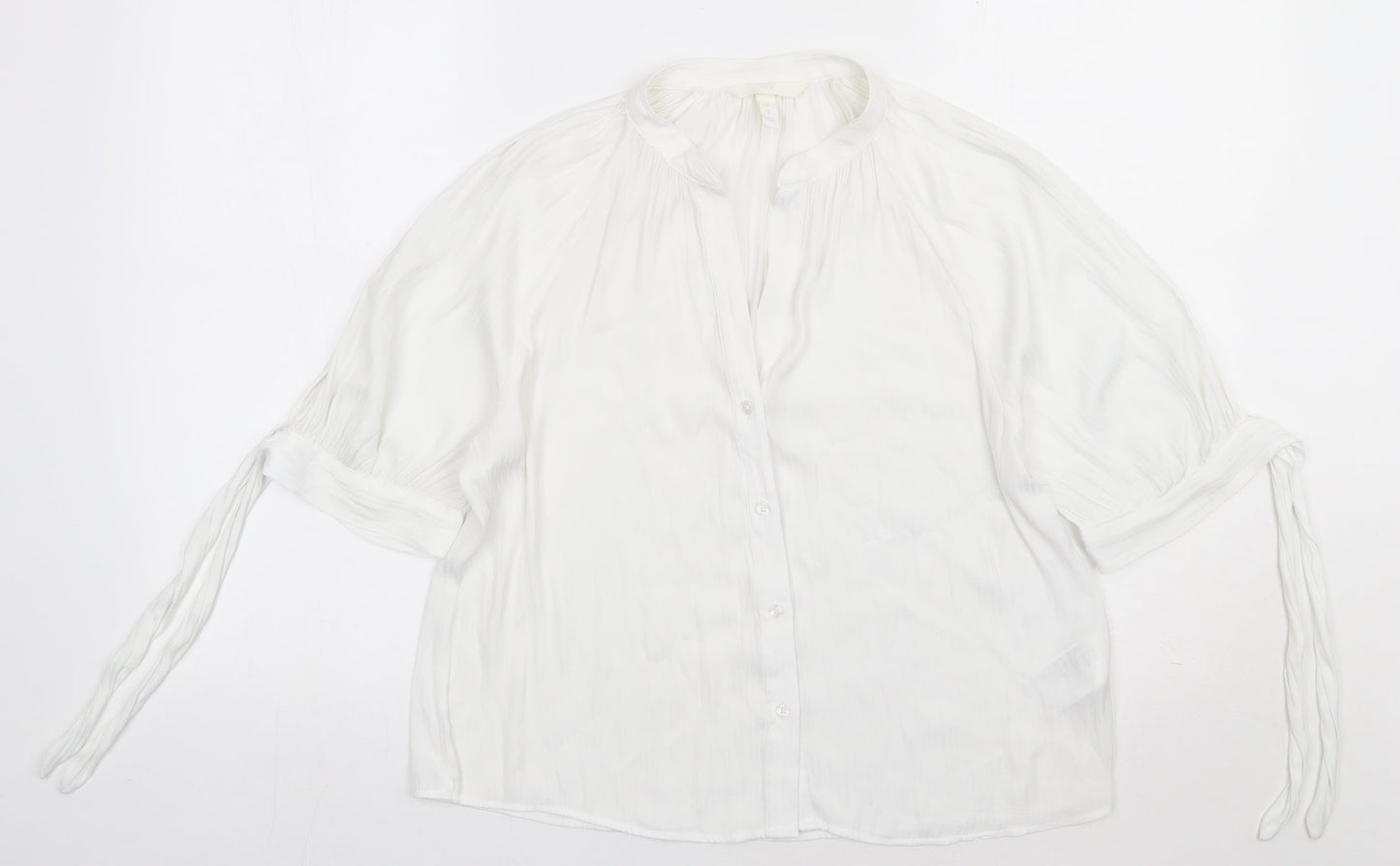 Womens UK Size 8 H&M White Basic Button-Up