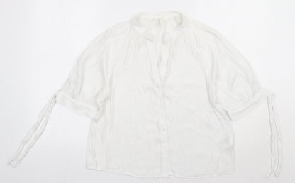 Womens UK Size 8 H&M White Basic Button-Up