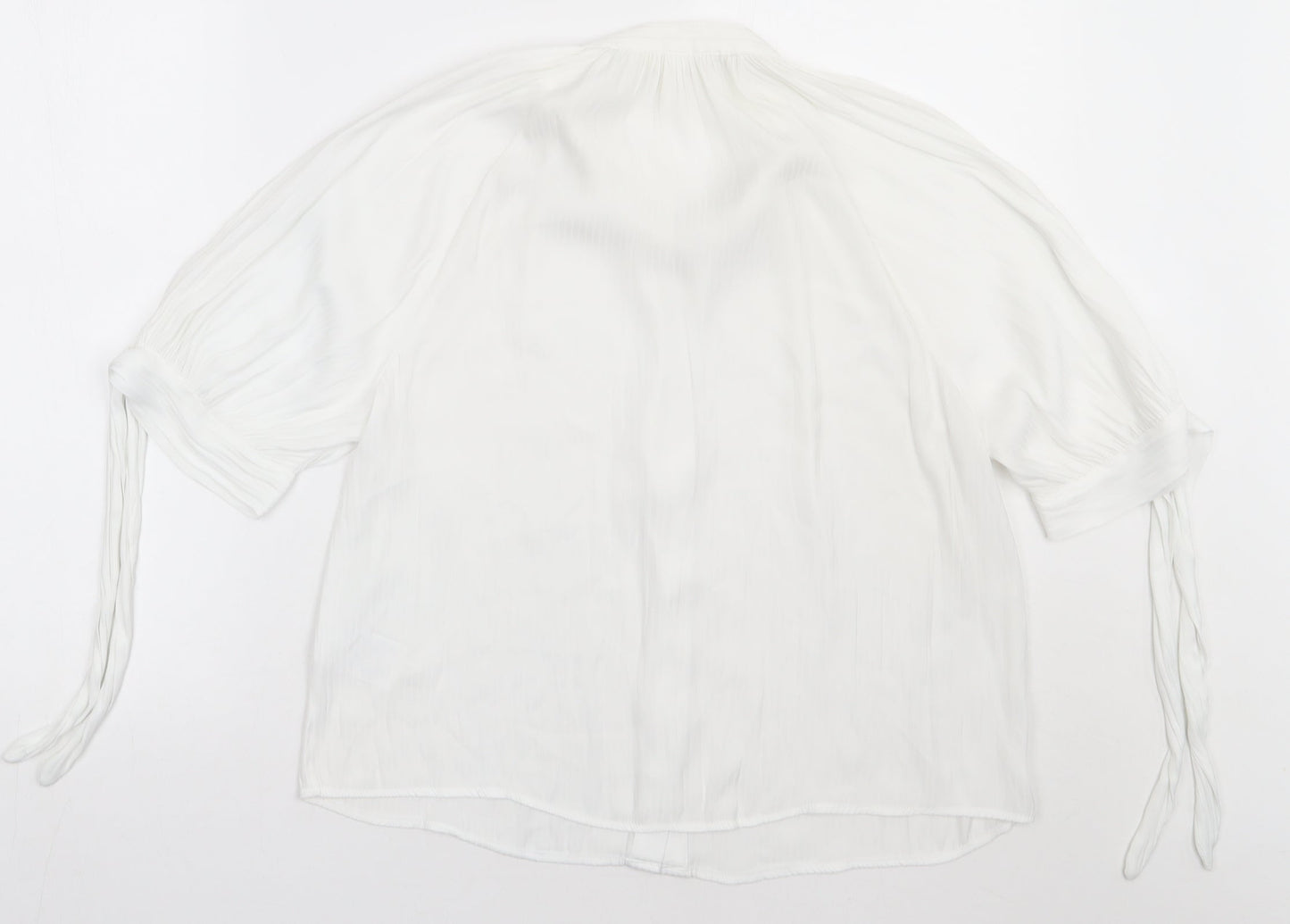Womens UK Size 8 H&M White Basic Button-Up