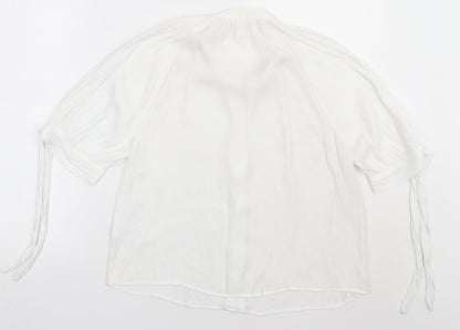 Womens UK Size 8 H&M White Basic Button-Up