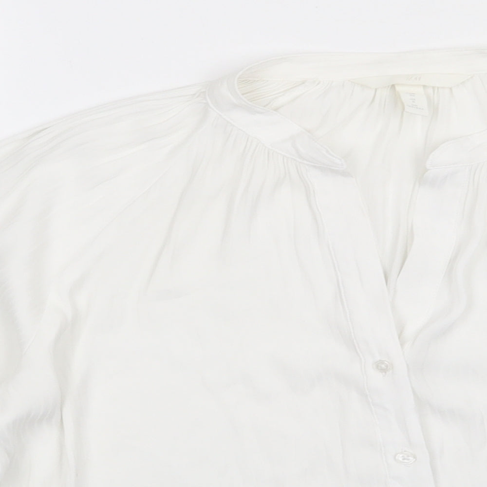 Womens UK Size 8 H&M White Basic Button-Up
