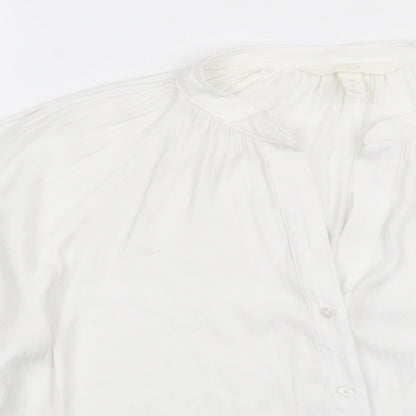 Womens UK Size 8 H&M White Basic Button-Up