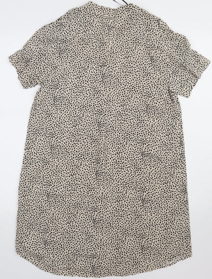H&M Womens Brown Animal Print Viscose A-Line  Size 4  V-Neck Pullover