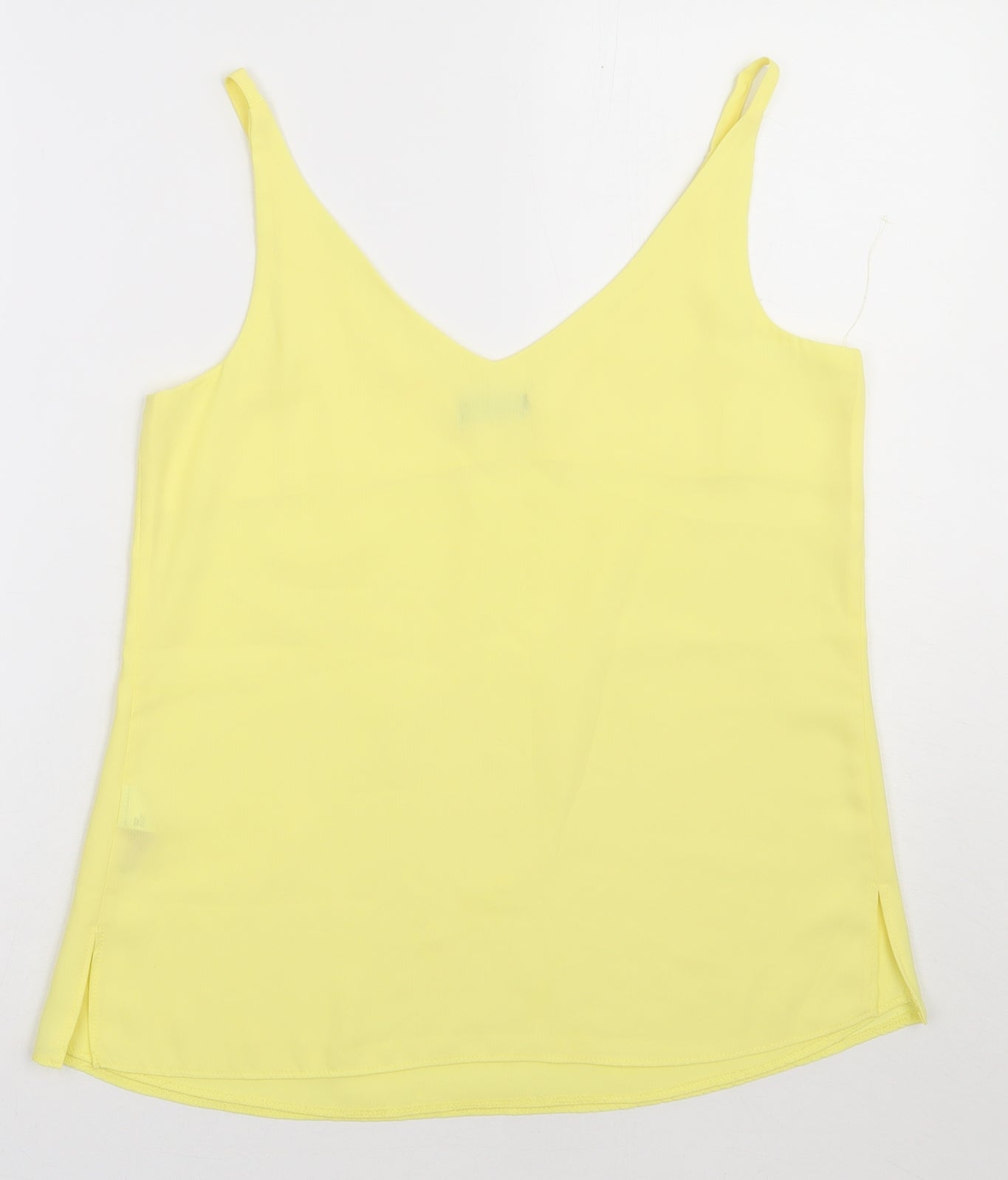 F&F Womens Yellow  Polyester Basic Tank Size 6 V-Neck