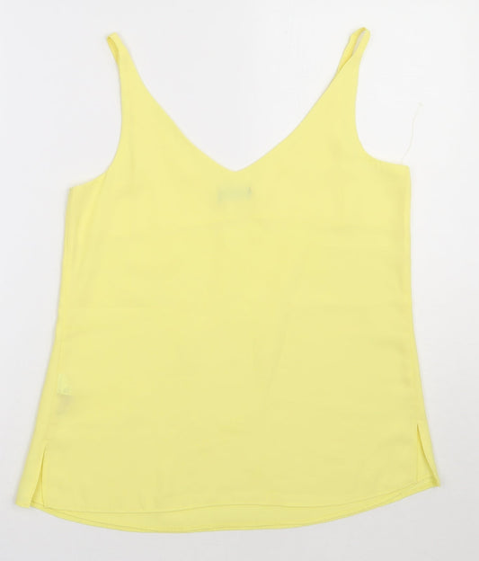 F&F Womens Yellow  Polyester Basic Tank Size 6 V-Neck