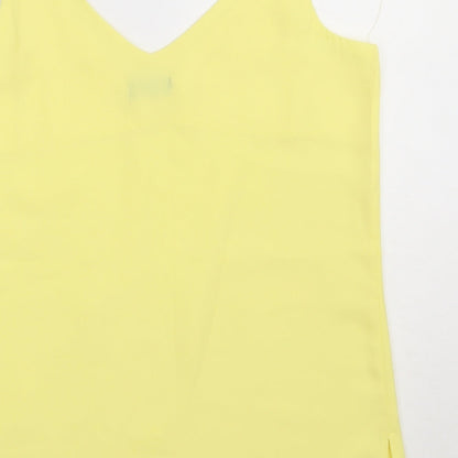 F&F Womens Yellow  Polyester Basic Tank Size 6 V-Neck