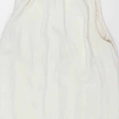 Zara Womens Ivory  Polyester A-Line  Size M  Round Neck Pullover