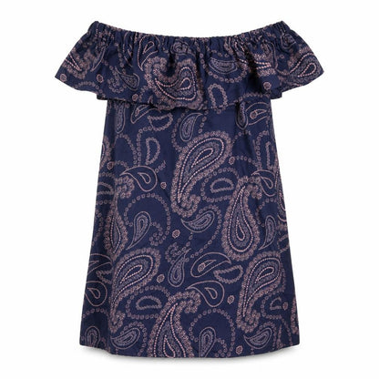 Primark Womens Blue Paisley Polyester A-Line  Size 12  Off the Shoulder Pullover