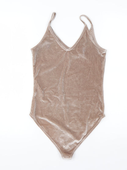 River Island Womens Brown  Polyester Bodysuit One-Piece Size 6  Pullover