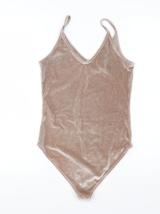 River Island Womens Brown  Polyester Bodysuit One-Piece Size 6  Pullover