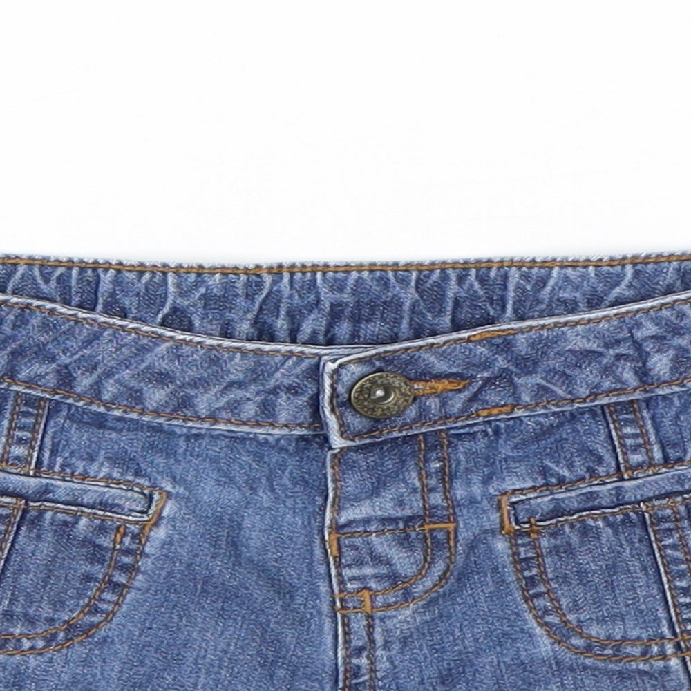 Mini Club Baby Blue  Cotton Cropped Jeans Size 12-18 Months  Button