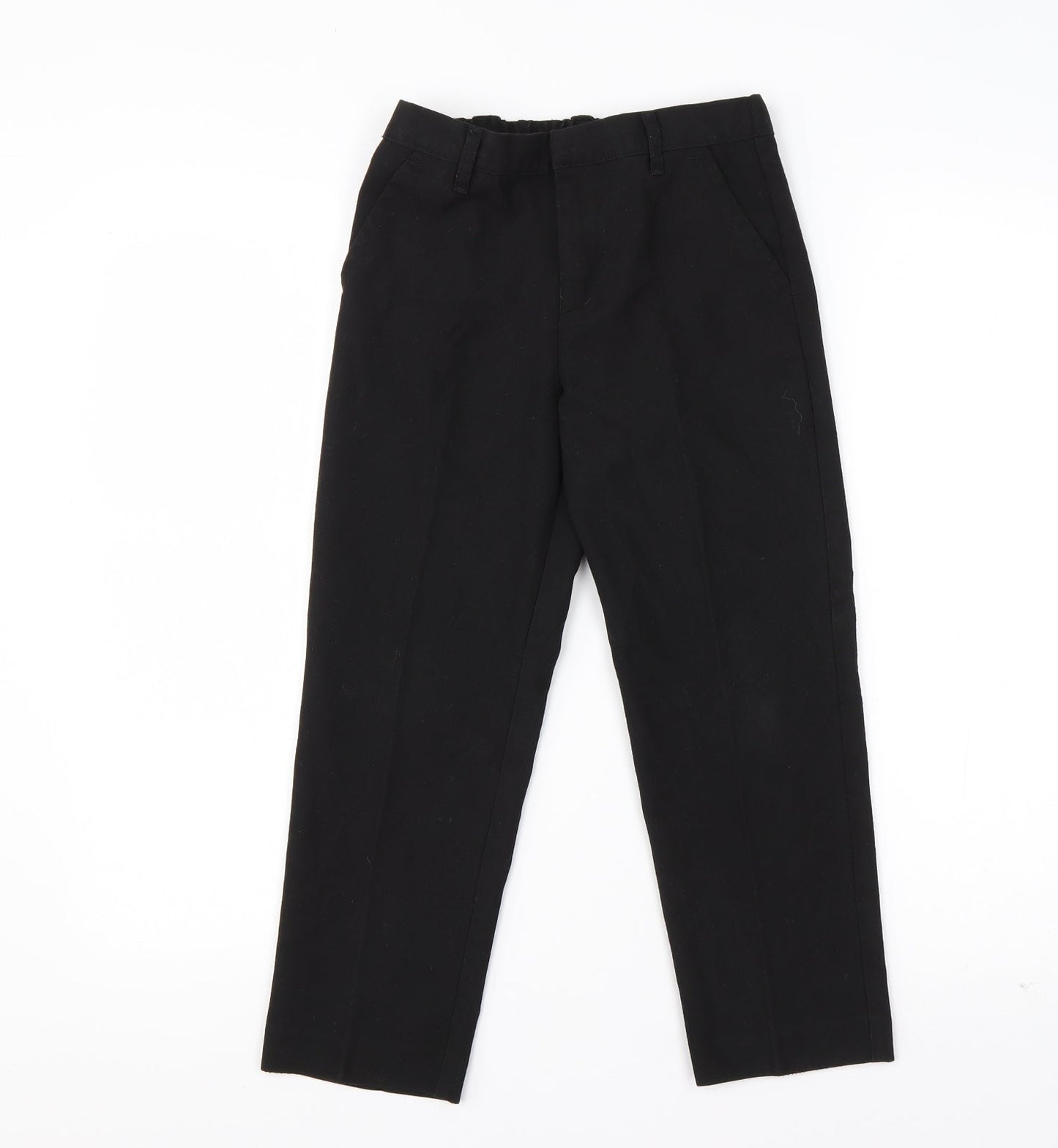 TU Boys Black  Polyester Dress Pants Trousers Size 7 Years  Regular Zip