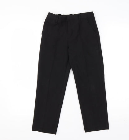 TU Boys Black  Polyester Dress Pants Trousers Size 7 Years  Regular Zip