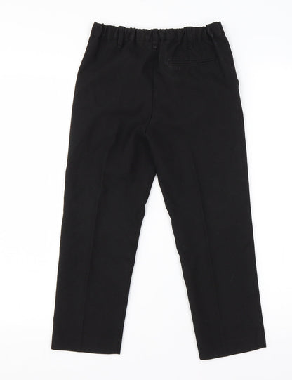 TU Boys Black  Polyester Dress Pants Trousers Size 7 Years  Regular Zip