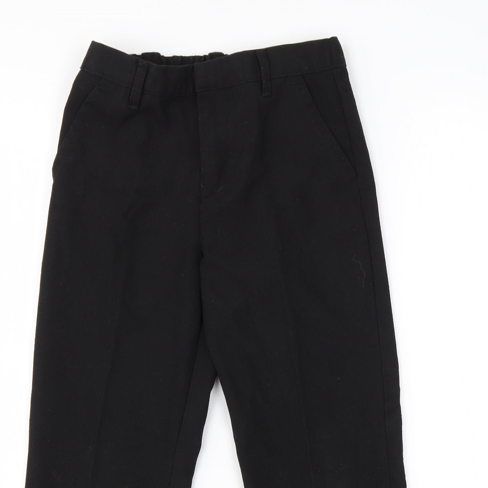 TU Boys Black  Polyester Dress Pants Trousers Size 7 Years  Regular Zip