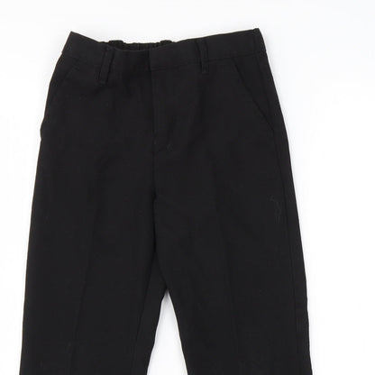 TU Boys Black  Polyester Dress Pants Trousers Size 7 Years  Regular Zip