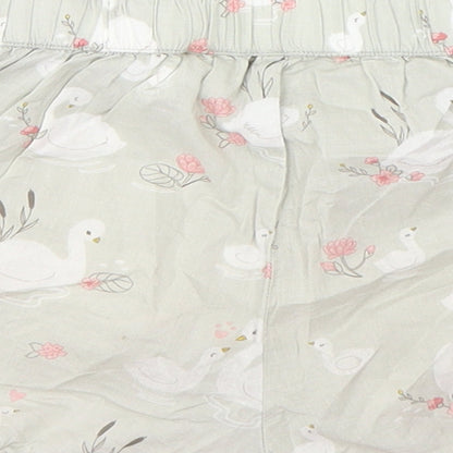 H&M Girls Green Geometric Cotton Sweat Shorts Size 4 Years  Regular  - Swans