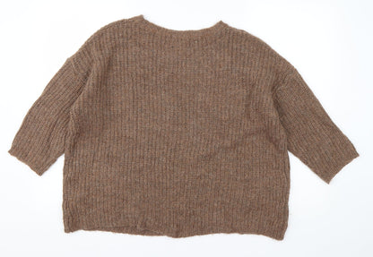 Womens UK Size 16 Marks and Spencer Brown Pullover Jumper