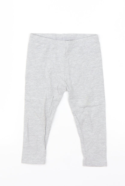 Debenhams Girls Grey  Cotton Capri Leggings Size 18-24 Months