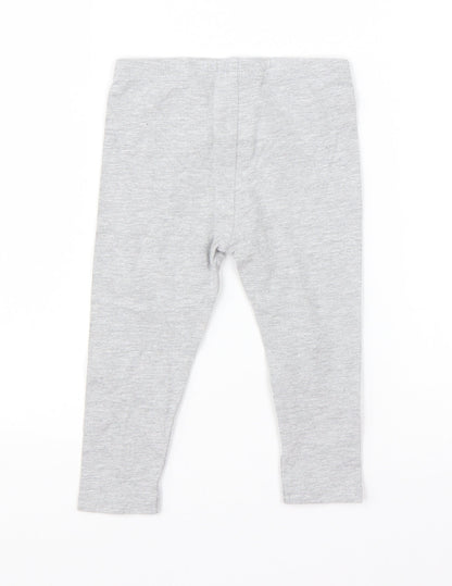 Debenhams Girls Grey  Cotton Capri Leggings Size 18-24 Months