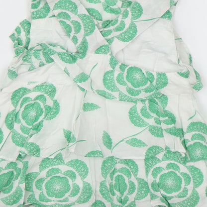 Rocha Little Rocha Girls Green Floral Cotton Basic Tank Size 18-24 Months Round Neck Pullover