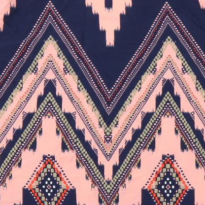 SheIn Womens Pink Striped Polyester Basic Blouse Size XL V-Neck