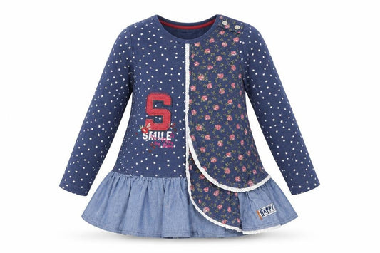 NEXT Boys Blue Geometric Cotton T-Shirt Dress  Size 18-24 Months  Round Neck Pullover