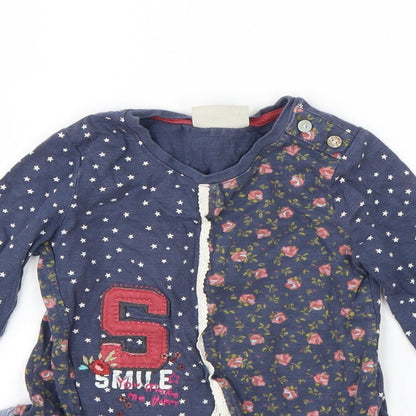 NEXT Boys Blue Geometric Cotton T-Shirt Dress  Size 18-24 Months  Round Neck Pullover