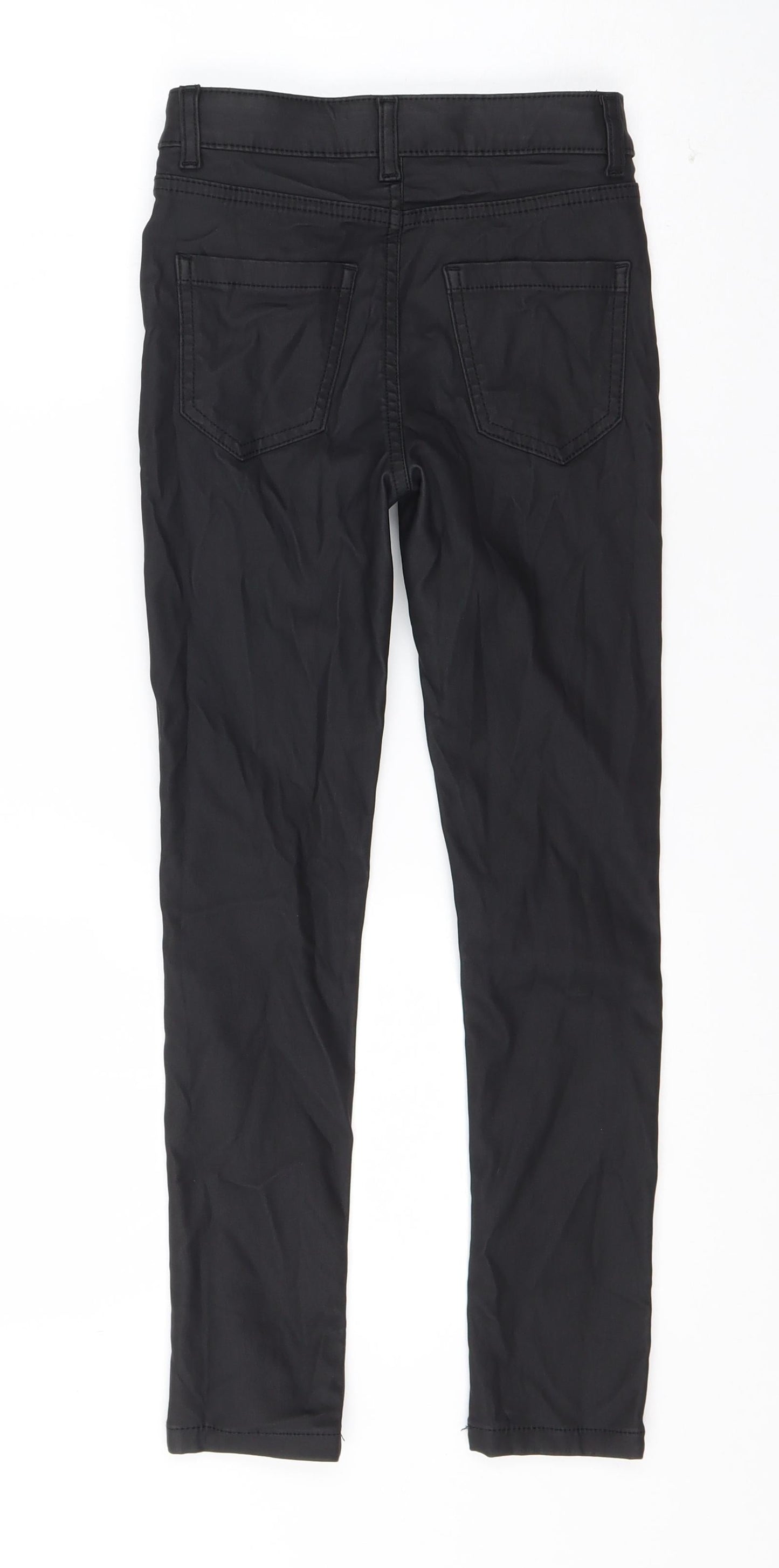 Denim & Co. Girls Black  Viscose Pedal Pusher Trousers Size 8-9 Years  Regular Button