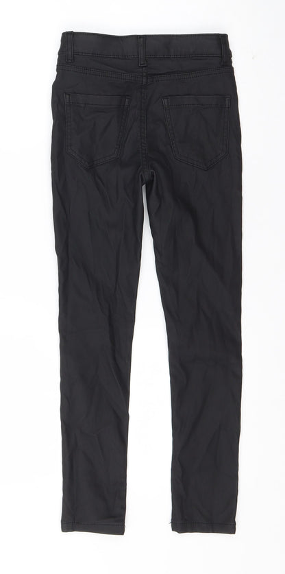 Denim & Co. Girls Black  Viscose Pedal Pusher Trousers Size 8-9 Years  Regular Button