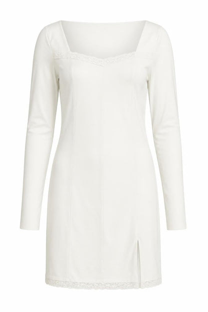 Preworn Womens White  Cotton Bodycon  Size L  Sweetheart Pullover