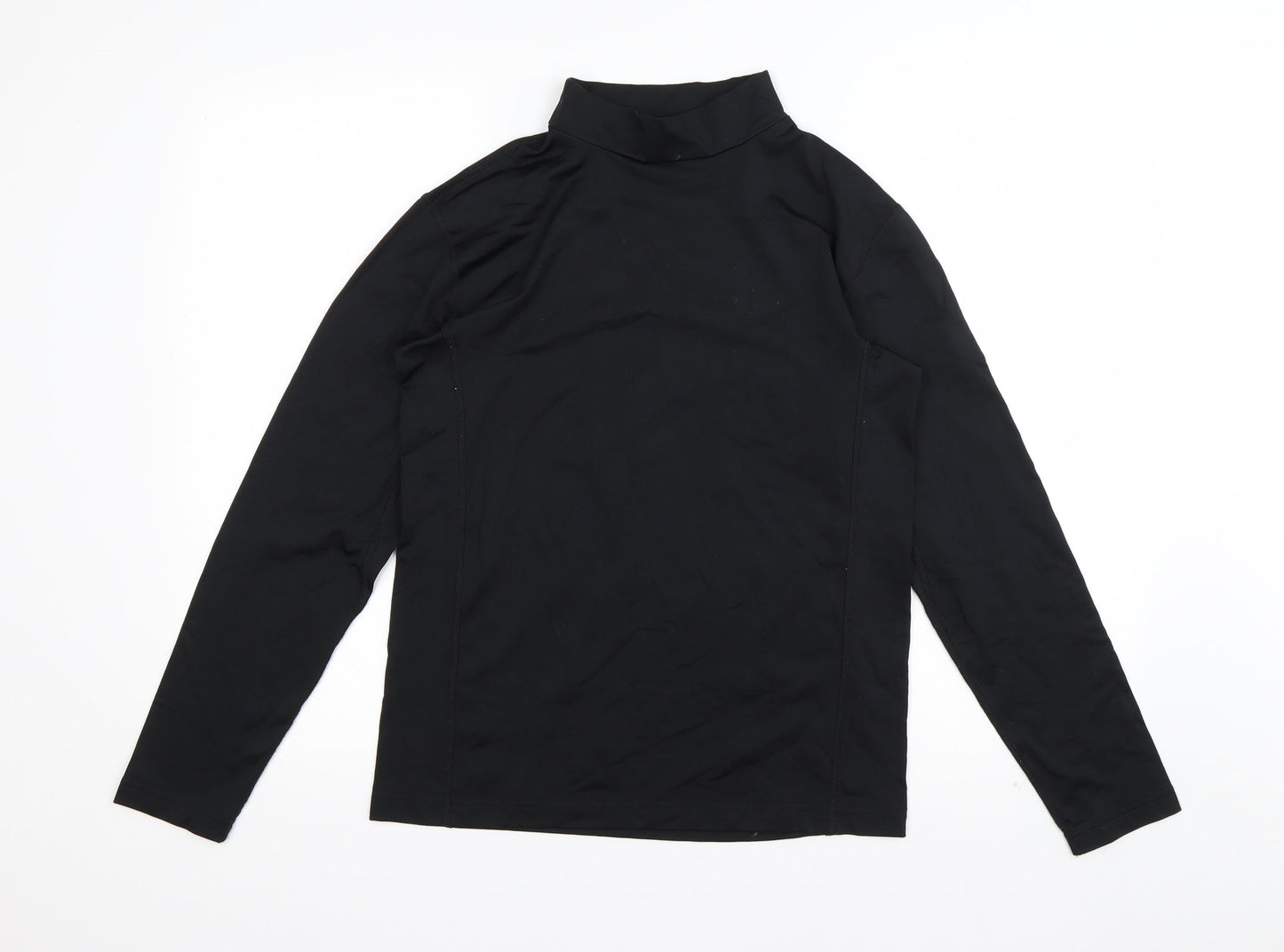 Crane Womens Black  Polyester Basic T-Shirt Size 8 Round Neck