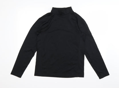 Crane Womens Black  Polyester Basic T-Shirt Size 8 Round Neck