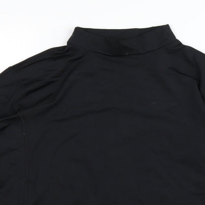 Crane Womens Black  Polyester Basic T-Shirt Size 8 Round Neck