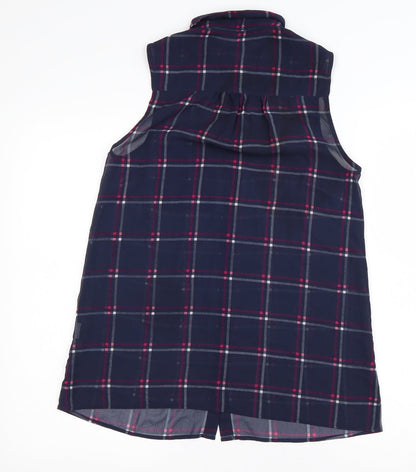 Womens UK Size 8 New Look Blue Basic Button-Up