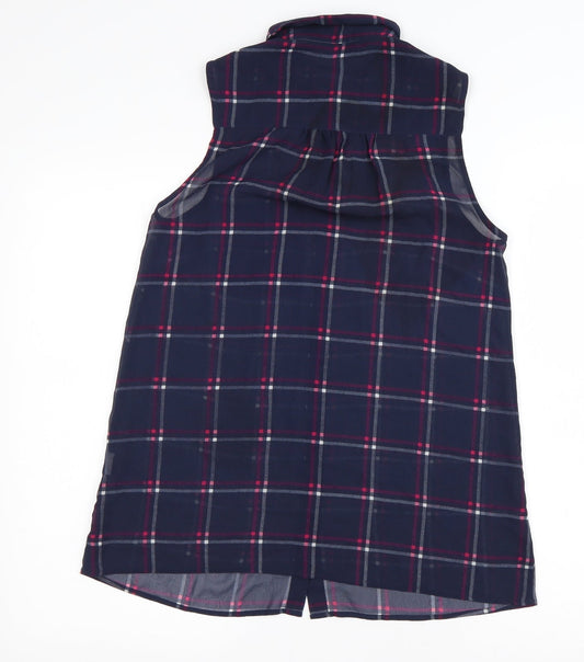 Womens UK Size 8 New Look Blue Basic Button-Up