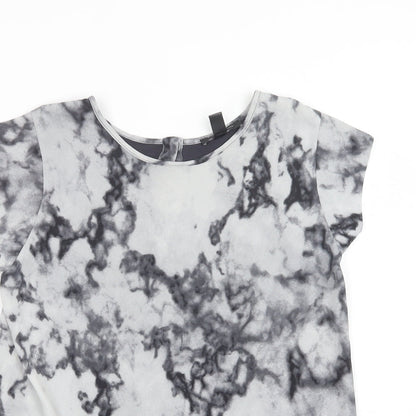Womens UK Size S Mango Grey Basic Blouse