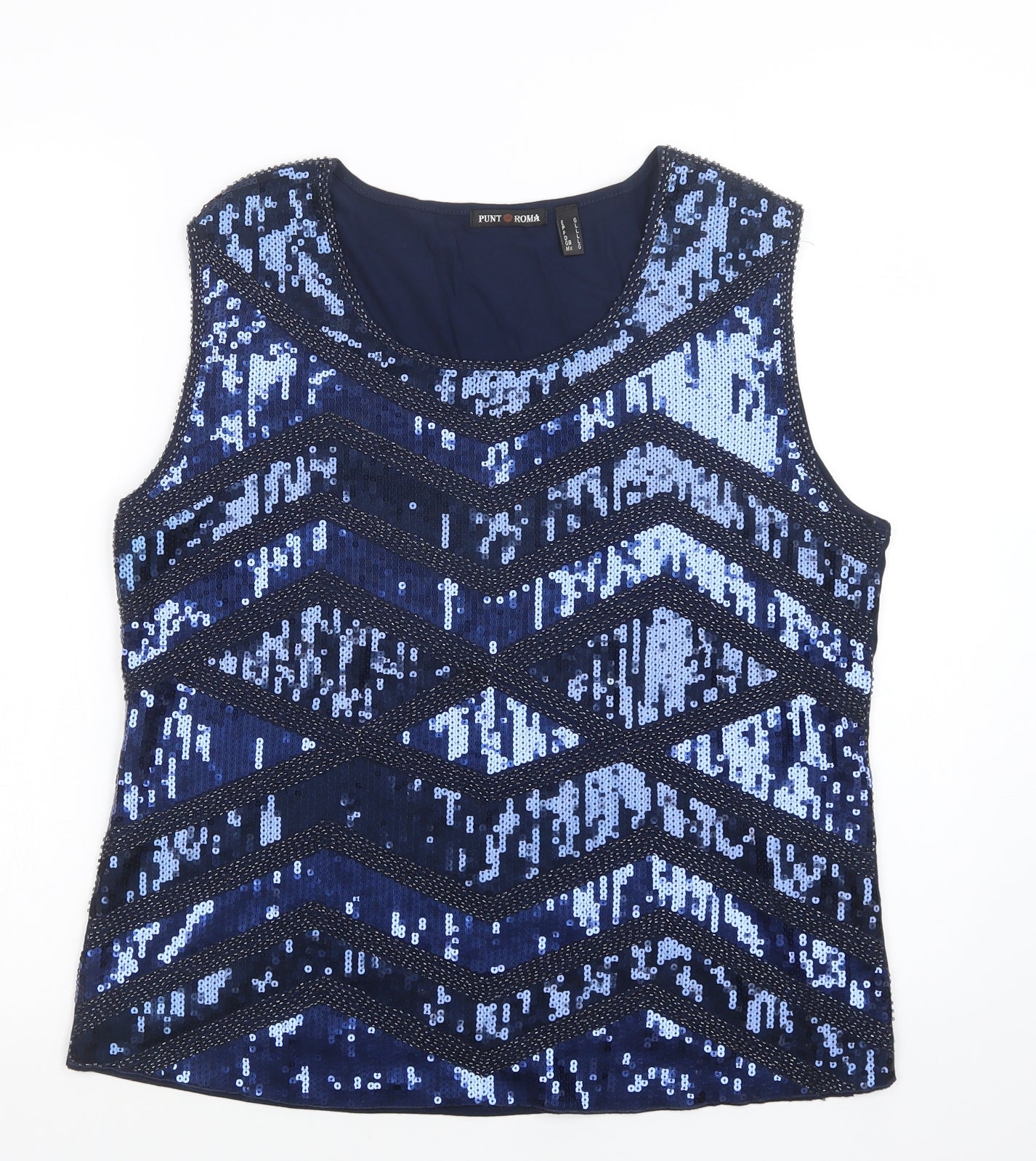 Womens UK Size L Punt Roma Blue Basic Blouse