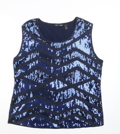 Womens UK Size L Punt Roma Blue Basic Blouse