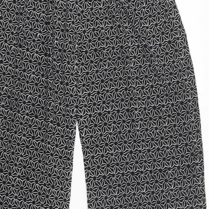Preworn Womens Black Floral Polyester Trousers  Size S L29 in Regular