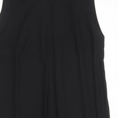 H&M Womens Black  Polyester Shift  Size 10  Crew Neck Magnetic - Embellished Neckline