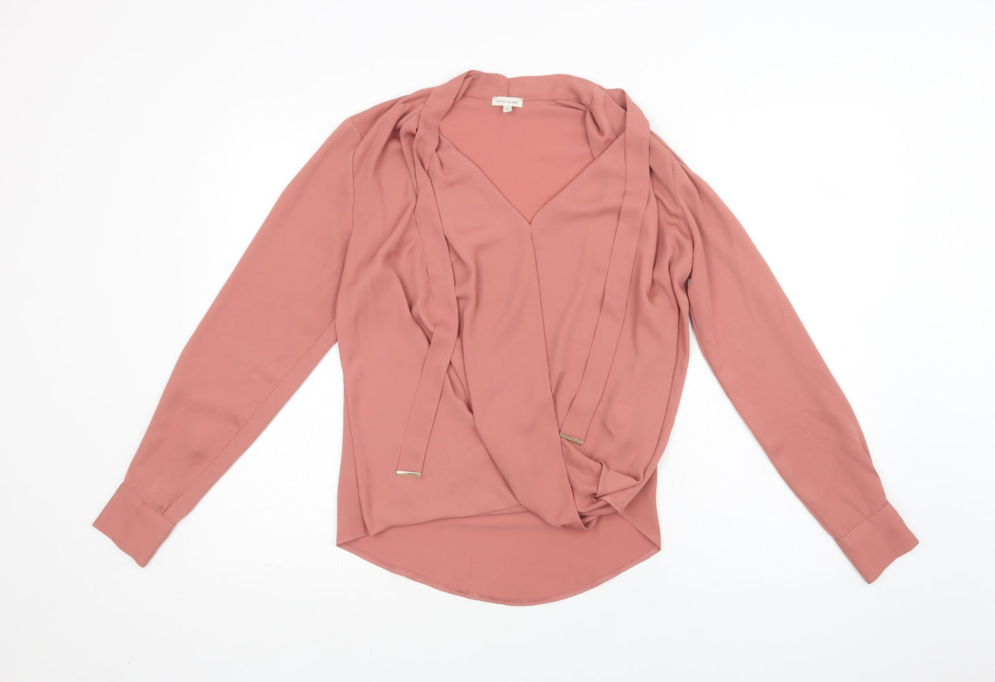Womens UK Size 8 River Island Pink Basic Blouse