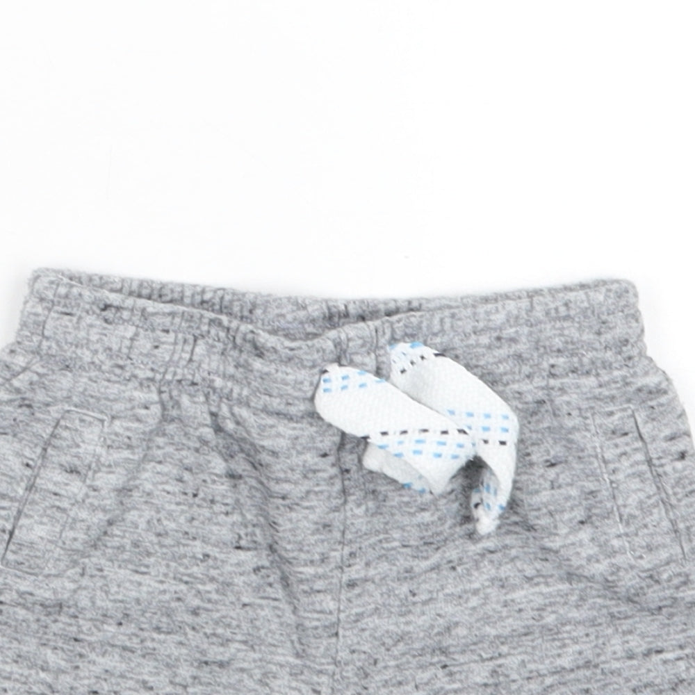 F&F Baby Grey  Cotton Jogger Trousers Size 9-12 Months  Drawstring
