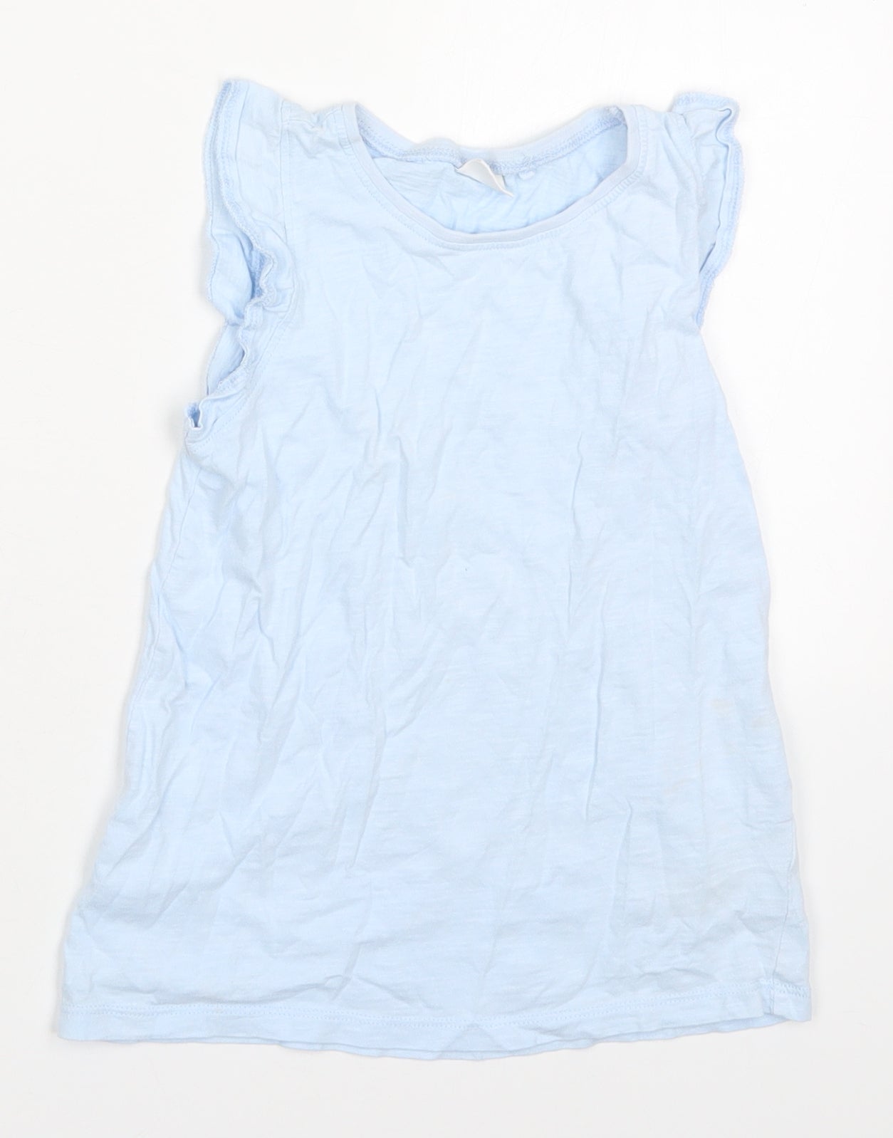 NEXT Girls Blue  Cotton Basic Tank Size 6-7 Years Off the Shoulder Pullover