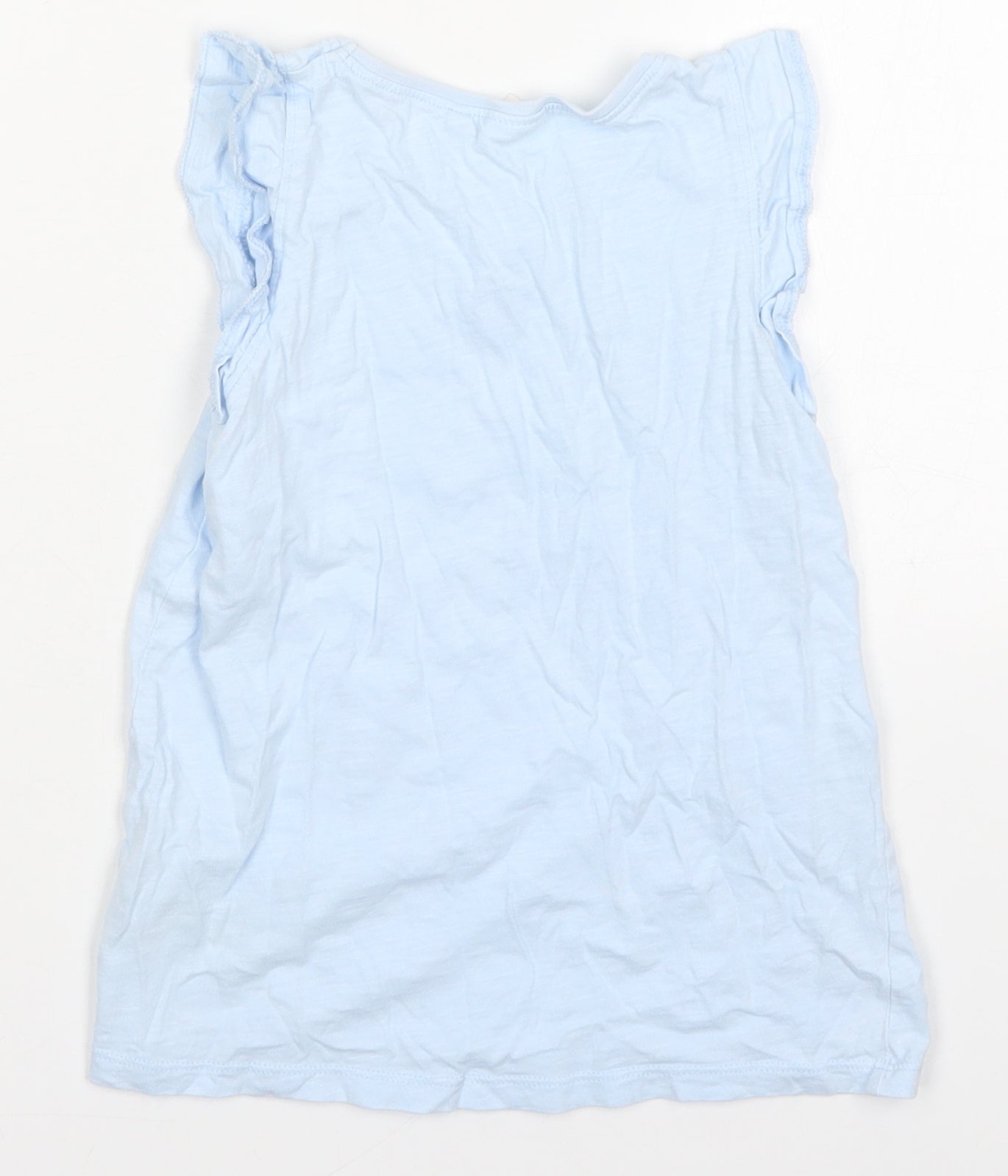 NEXT Girls Blue  Cotton Basic Tank Size 6-7 Years Off the Shoulder Pullover