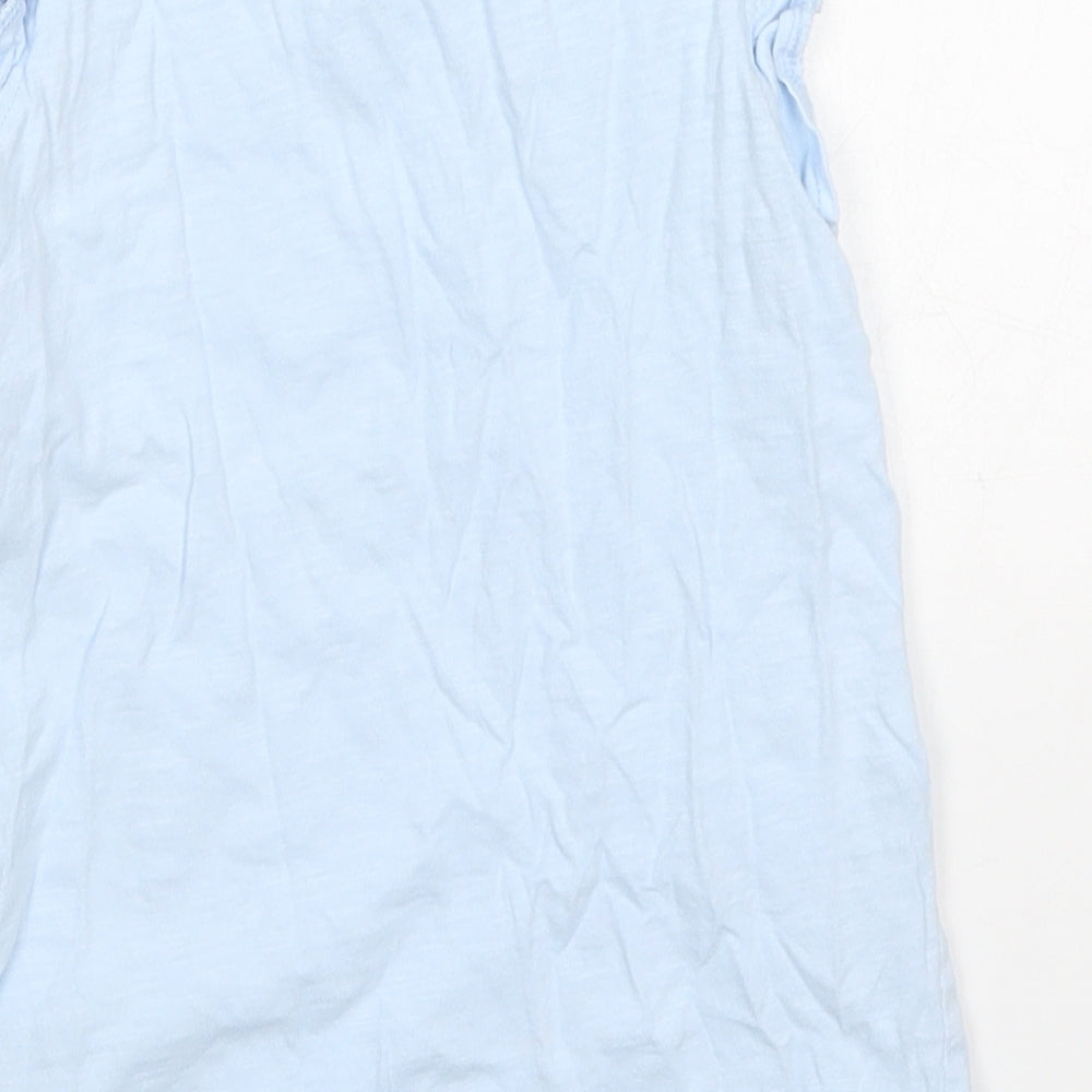 NEXT Girls Blue  Cotton Basic Tank Size 6-7 Years Off the Shoulder Pullover