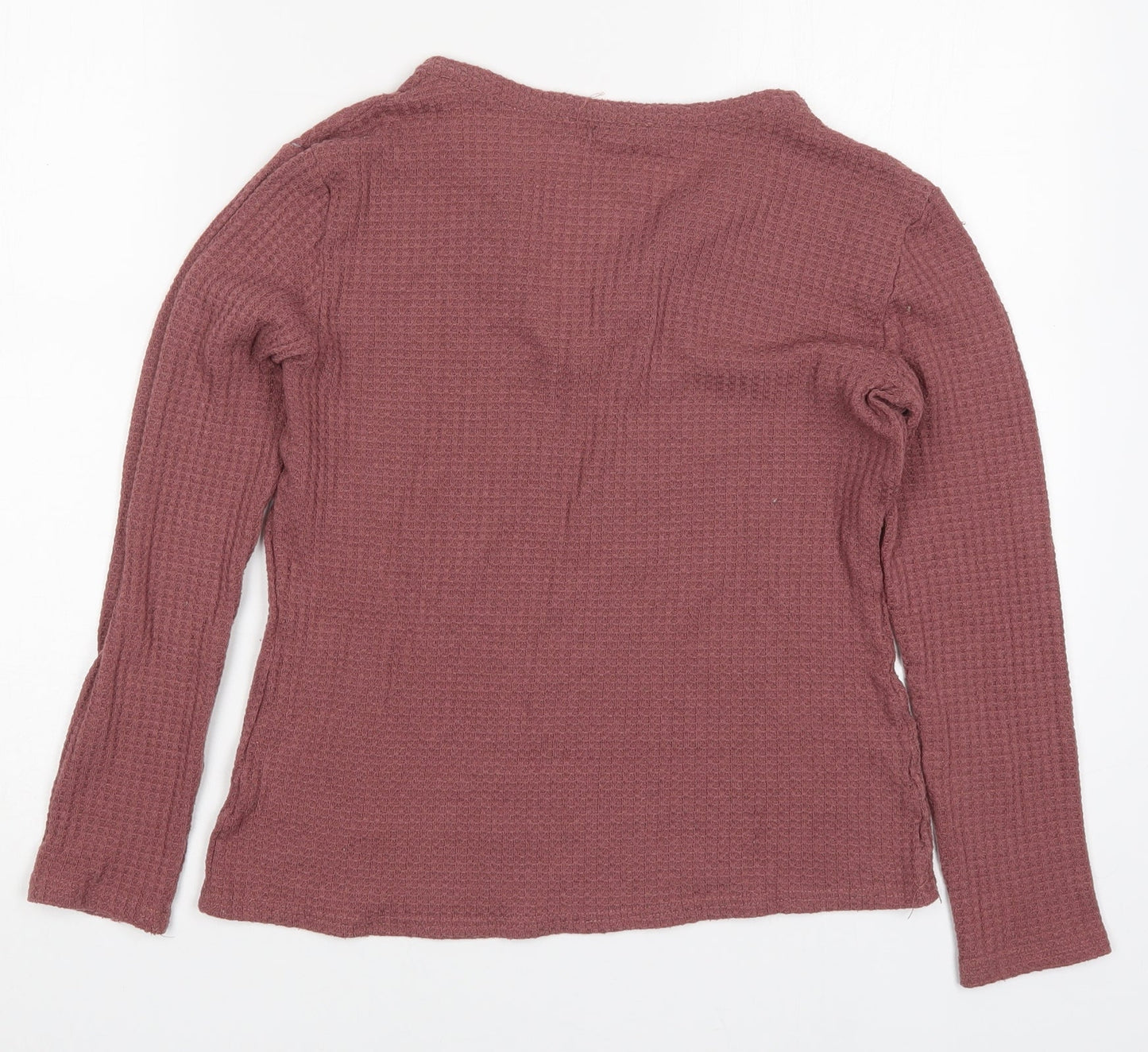 SheIn Womens Pink V-Neck  Polyester Pullover Jumper Size M