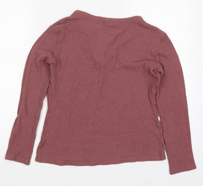 SheIn Womens Pink V-Neck  Polyester Pullover Jumper Size M