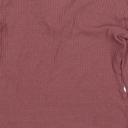 SheIn Womens Pink V-Neck  Polyester Pullover Jumper Size M